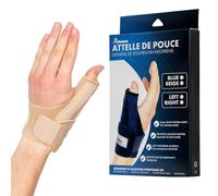 Actesso Attelle Pouce - Pour le Soulagement de la Tendinite, Dé Quervain, Entorses, Arthrite et Douleurs Articulaires - Orthèse Poignet en Néoprène (Beige, Taille unique, Main Gauche)