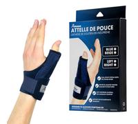Actesso Attelle Pouce - Pour le Soulagement de la Tendinite, Dé Quervain, Entorses et Douleurs Articulaires - Orthèse Poignet en Néoprène, Main Gauche, Bleu