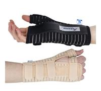 Actesso Attelle Respirante Pour Poignet et Pouce - Attelle en Métal - Idéale pour les Blessures au Pouce, Les Fractures du Scaphoïde et les Entorses [Choisissez Votre Taille] (Gauche beige, S)