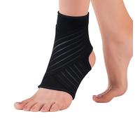 Actesso Chevillère Entorse et Maintien - Attelle Cheville avec Sangle pour Soulagement, Blessures, Prévention et Sport | Protège Cheville pour Homme et Femme | Pied Droit ou Gauche (Noir, L)
