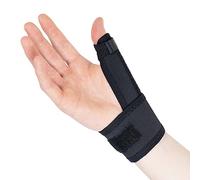 Actesso Orthèse de Pouce élastique. Attelle Pouce Réduit la Douleur Causée par les Entorses et Tendinite (Taille unique, Noir Gauche)