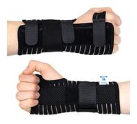 Actesso Respirant Attelle de Poignet avec Sangle de Maintien - pour Le Canal Carpien, Les Fractures, Entorse et Tendinite (Noir, S, Main Gauche)