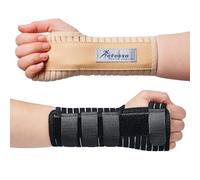 Actesso Respirant Attelle de Poignet - Idéal pour Les Fractures, Entorse, tendinite et Le Canal carpien (Noir Gauche, L)
