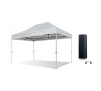 ACTIEXPRESS Barnum, Tonnelle Professionnelle 3X3 3X4,5 3X6 Structure en Alu 45mm Toit 450g/m² Anti-feu qualité Pro+ + Sac de Transport (Gris, 3X6)