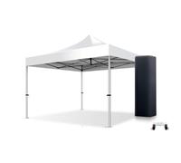 ACTIEXPRESS Barnum, Tonnelle Professionnelle 3X3 3X4,5 4X4 3X6 Structure en Alu 45mm Toit 450g/m² Anti-feu qualité Pro+ + Sac de Transport (Blanc, 4X4)