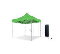 ACTIEXPRESS Barnum, Tonnelle Professionnelle 3X3 3X4,5 Structure en Alu 45mm Toit 450g/m² Anti-feu qualité Pro+ + Sac de Transport (Vert, 3X3)