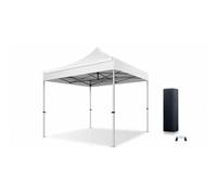 ACTIEXPRESS Barnum, Tonnelle Professionnelle 3X3 3X4,5 Structure en Alu 45mm Toit 450g/m² Anti-feu qualité Pro+ + Sac de Transport (Blanc, 3X3)