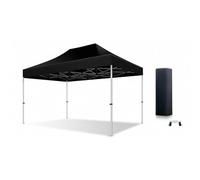 ACTIEXPRESS Barnum, Tonnelle Professionnelle 3X3 Structure en Alu 45mm Toit 450g/m² Anti-feu qualité Pro+ + Sac de Transport (Noir, 3X4,5)