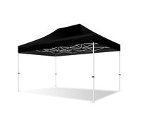 Actiexpress Tente Pliante 2X2, 2X3, 3X3... Structure Acier 32mm Toit 380g/m² qualité Pro tonnelle pour marché, Barnum Pliable Robuste + Sac Transport (Noir, 3X4,5m)