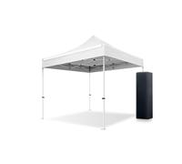 Actiexpress Tente Pliante 2X2, 2X3, 3X3... Structure Acier 32mm Toit 450g/m² qualité Pro tonnelle pour marché, Barnum Pliable Robuste + Sac Transport (Blanc, 3X3m)