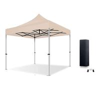 Actiexpress, Tente Pliante Barnum Pliant Tonnelle imperméable 3X3/3x4,5/3x6 Structure en Acier 32mm Toit 450g/m² Classement feu M2 (3X3, Beige)