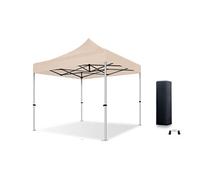 Actiexpress Tente Pliante Barnum Pliant Tonnelle Professionnelle 2x2,3X3,3x4.5,3x6,4x8 Structure en Aluminium 45mm Toit 450g/m² qualité professionelle (Beige, 3x3)