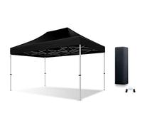 Actiexpress Tente Pliante Barnum Pliant Tonnelle Professionnelle 2x2,3X3,3x4.5,3x6,4x8 Structure en Aluminium 45mm Toit 380g/m² qualité professionelle (Noir, 2x3)