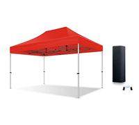 Actiexpress Tente Pliante Barnum Pliant Tonnelle Professionnelle 2x2,3X3,3x4.5,3x6,4x8 Structure en Aluminium 45mm Toit 450g/m² qualité professionelle (Rouge, 3x4.5)