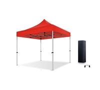 Actiexpress Tente Pliante Barnum Pliant Tonnelle Professionnelle 2x2,3X3,3x4.5,3x6,4x8 Structure en Aluminium 45mm Toit 450g/m² qualité professionelle (Rouge, 3x3)