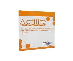 ACTILITE Lot de 10 pansements imprégnés de miel, 10 x 10 cm