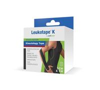 Actimove Leukotape K by Bande de taping neuro-proprioceptive pour le soutien musculaire et le soulagement de la douleur - 5 m x 5 cm, couleur noir, 1 rouleau