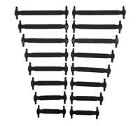 ACTINPANT 16 Pièces Lacets En Silicone Sans Cravate Attaches Lacet Élastique Enfants Adultes Paresseux Créatifs Caoutchouc(Black)