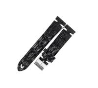 ACTINPANT Bracelet de montre en cuir véritable crocodile, 1 pièce, 18 mm, 20, 22, 24, noir, café, style alligator, for homme et femme(Black,24mm)