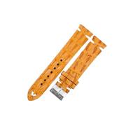 ACTINPANT Bracelet de montre en cuir véritable crocodile, 1 pièce, 18 mm, 20, 22, 24, noir, café, style alligator, for homme et femme(Tan,24mm)