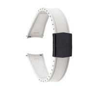 ACTINPANT Bracelet de Montre en fluoroélastomère Robuste 22 mm, Boucle déployante, étanche, Finition Mate, courbé, FKM (1 pièce)(White-Fold buckle2)