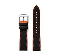 ACTINPANT Bracelet de montre en toile FKM, 1 pièce, tailles 18 mm, 20, 22 et 24, compatible avec Swatch X (homme/femme)(Black Orange,18mm)