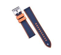 ACTINPANT Bracelet de montre hybride en toile FKM 22 mm caoutchouc fluoré (1 pièce) for chaque marque montres plongée(Ice Blue)