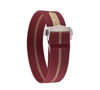 ACTINPANT Bracelet de montre sport pliable en toile nylon imperméable 20 mm avec boucle ardillon et trous FKM, compatible Swatch X MoonSwatch(Rose Red Khaki)