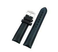 ACTINPANT Bracelet de montre vintage en cuir vachette ciré à l'huile, disponible 16 mm, 18, 19, 20 et 22 Accessoires for femmes hommes(Blue,16mm)