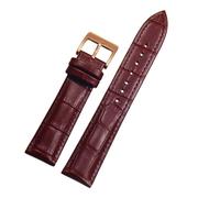 ACTINPANT Bracelet en cuir véritable 1 pièce, boucle ardillon acier, 14/16 mm(Brown Rose gold,16mm)