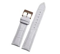 ACTINPANT Bracelet en cuir véritable 1 pièce, boucle ardillon acier, 18/20 mm(White Rose gold,20mm)