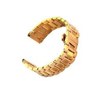 ACTINPANT Bracelet universel double usage en acier inoxydable, coudé plat, 12-18 mm, fermoir papillon à pression(Gold,12mm)