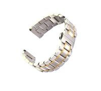 ACTINPANT Bracelet universel double usage en acier inoxydable, coudé plat, 12-18 mm, fermoir papillon à pression(Silver-gold,18mm)