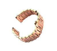 ACTINPANT Bracelet universel double usage en acier inoxydable, coudé plat, 12-18 mm, fermoir papillon à pression(Rose Gold,14mm)