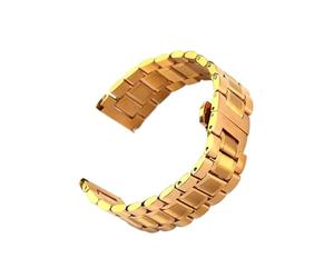 ACTINPANT Bracelet universel double usage en acier inoxydable, coudé plat, 12-18 mm, fermoir papillon à pression(Gold,12mm)