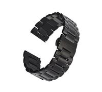 ACTINPANT Bracelet universel double usage en acier inoxydable, coudé plat, 19-24 mm, fermoir papillon à pression(Black,23mm)