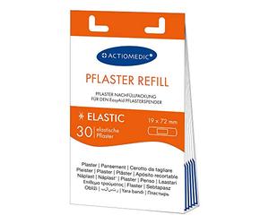 ACTIOMEDIC I ELASTIC Recharge de pansement, 30 pièces, Compatible avec le distributeur de pansements EasyAid, Sparadraps élastiques hypoallergéniques, Bandage pour doigts enfants et adultes