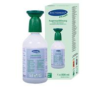 ACTIOMEDIC I Flacon rince-œil avec solution de chlorure de sodium 0,9%, Rinçage salin stérile pour les yeux, Tête de rinçage ergonomique et capuchon, Produits de premiers soins, Lave-œil 500 ml