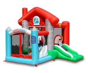 Action Air - 9315 - Aire de Jeu Gonflable - Happy House avec Toboggan