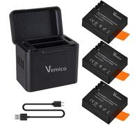 Action Cam Battery Charger Kit 3 x 1350 mAh EK7000 Battery PG1050 for AKASO EK7000 Pro, WOLFANG, iZEEKER, Surfola, Timnut, Apexcam, Rollei, VEMONT, Greatop, Explotrek, Xilecam, APEMAN,