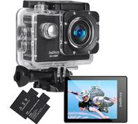 Jadfezy Camera Sport 1080P FHD,Etanche 30M Caméra d'action Grand Angle, avec Deux Piles Rechargeables 900 mAh Caméra Sport et kit d'accessoires