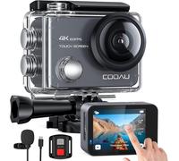 Action Cam Native 4K 60Fps 20Mp Touch Screen Wi-Fi Caméscope Avec Zoom 8X Nouvelle Eis Antishake,Boîtier De Caméra Sous-Marine Étanche 40 M,Microphone Extérieur,2X1350 Mah Batteries