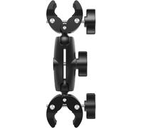 Action Camera Mount for 15 to 40 mm Tube, Tripod Camera Clamp, Camara Clamp Holder with Double Ball, Adjustable 360° Rotating, Sports Camera Adapter for Gopro Bike Handlebar (9 cm)