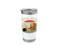 Action de grâce, dinde, chat, miaulement amusant, amoureux des chatons, Thanksgiving Gobelet isotherme en acier inoxydable double paroi