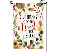 Action De Grâces Rendez Grâce Au Seigneur Car Il Est Bon Drapeau De Jardin Couleurs Vives Drapeau Solide Drapeaux Pour Jardin Pelouse Mur 30X45Cm