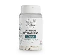 ACTION DETENTE, SOMMEIL & EQUILIBRE EMOTIONNEL - Complexe Tryptophane - 90 gélules - Cure 45 jours - Complément Alimentaire BELLE&BIO - Fabriqué en France