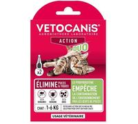 Action Duo pipette - VETOCANIS - Anti-Puces Anti-Tiques Chat