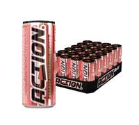 Action Energy Drink Watermelon Zero (48 x 250 ml) avec consigne - Boisson rafraîchissante et énergisante avec teneur élevée en caféine 32 mg/100 ml de caféine Performance améliorée