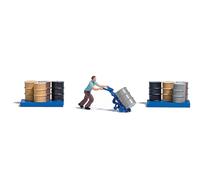 Action Ensemble : Tonneau Camion Figurine Inclus Ho / Jauge D'Oo Busch 7842