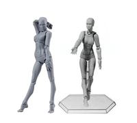 Action Figure Corps poses personnalisables mobile durable en PVC répandu Dessin de mannequins pour bureau de famille femme grise